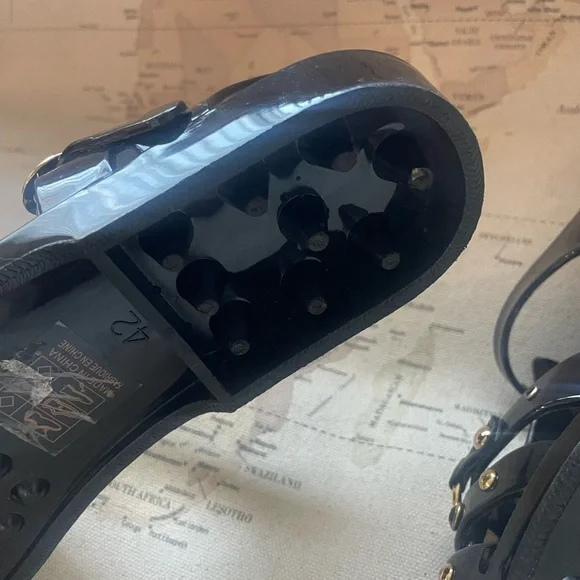 Jeffrey Campbell Jellin Black Fisherman Jelly Sandals Gold Bling Size 42 | 9.5 - Picture 7 of 10